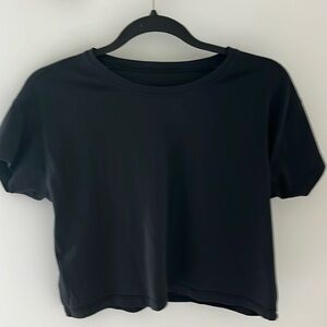 lululemon cates crop tee shirt black size 4